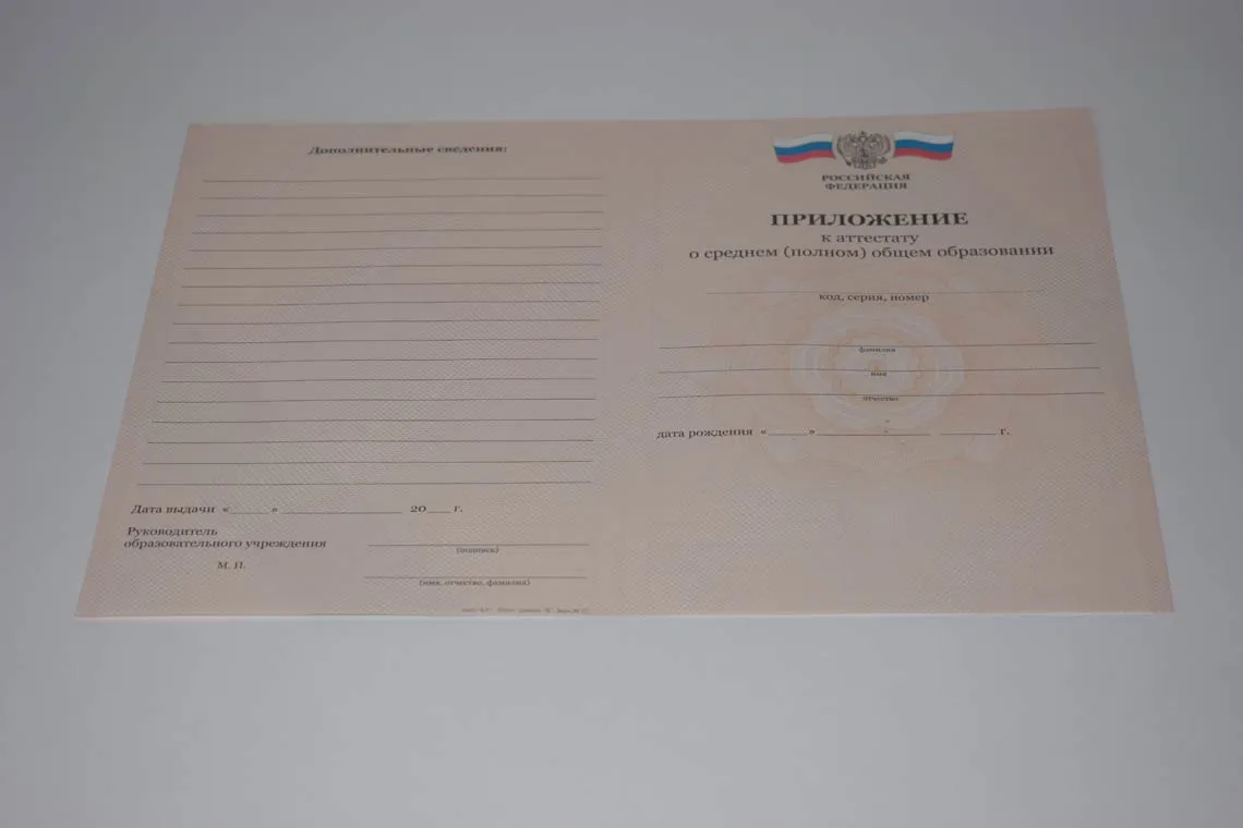 Приложение к аттестату 2008-2009 г.в. Барнаульской школы