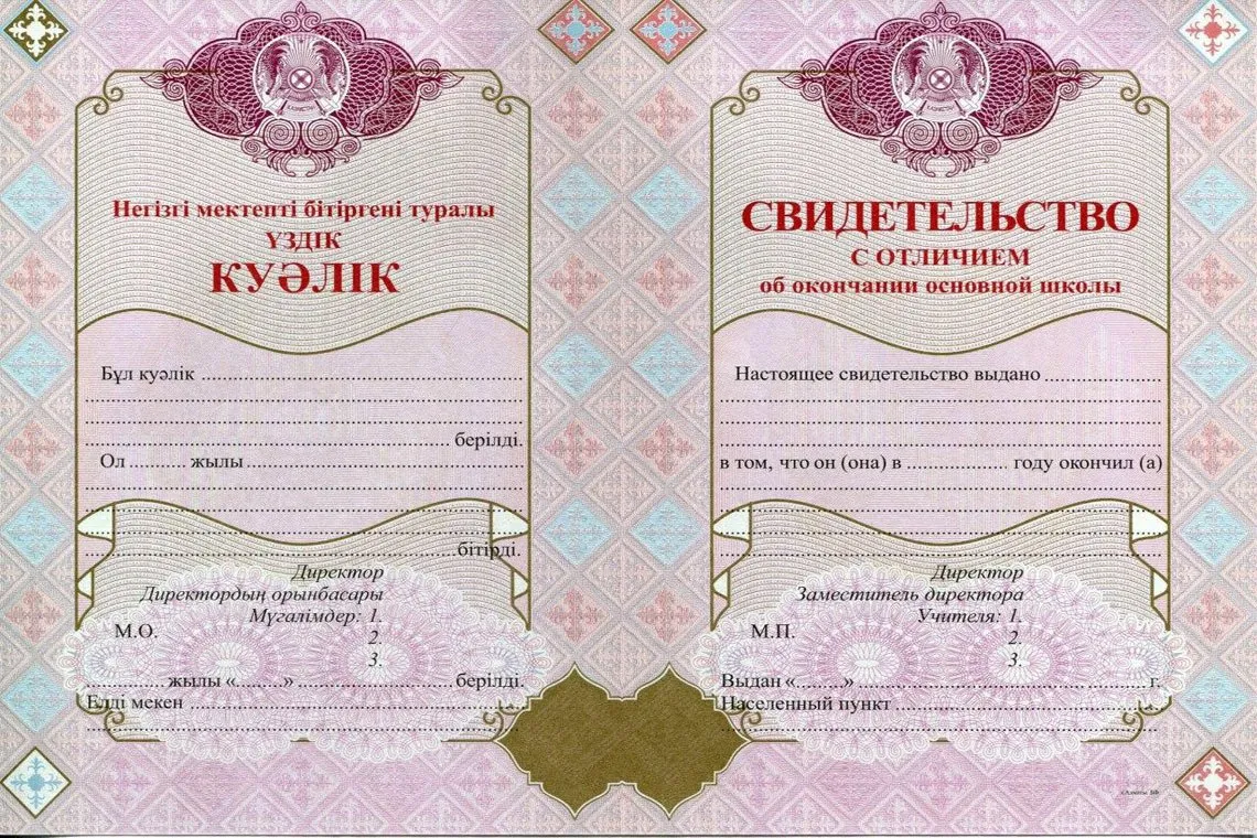 Красный Аттестат Казахстана за 9 классов в Барнауле